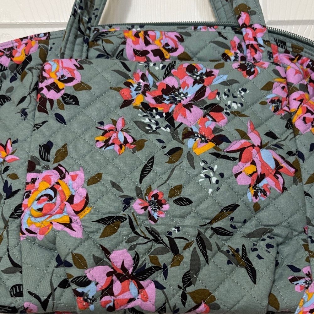 Vera Bradley multi strap satchel in Rosy Outlook. 15”w x 10”h x 4”d - Picture 3 of 10